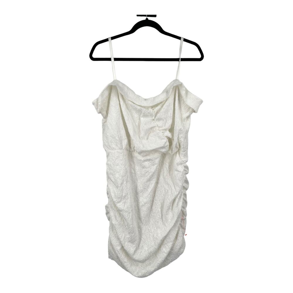 ASOS Design dress strappy textured minidress white size 14 - Picture 2 of 8